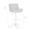 Armen Living London Gray Faux Leather Adjustable Height Swivel Walnut Wood and Chrome Bar Stool LCLOSWBAGRWA - alternate 4